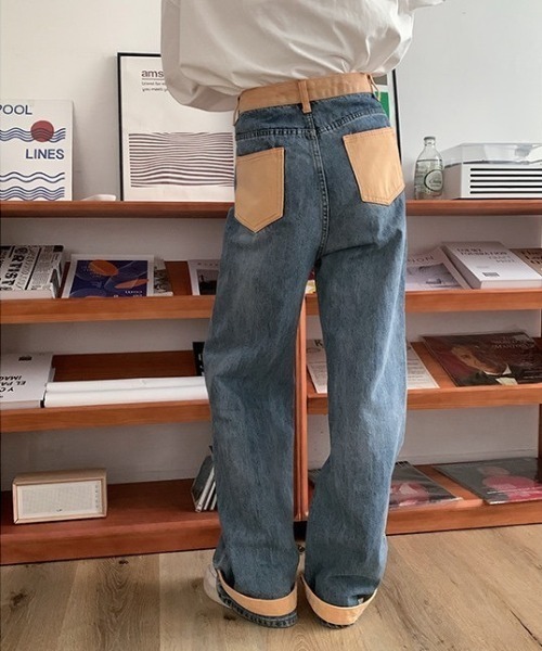 Vipoa(ヴィポア)の「ルーズシルエットリメイクデザインデニム(デニムパンツ・レディース・ブルー・MEDIUM/LARGE)」の21枚目の写真