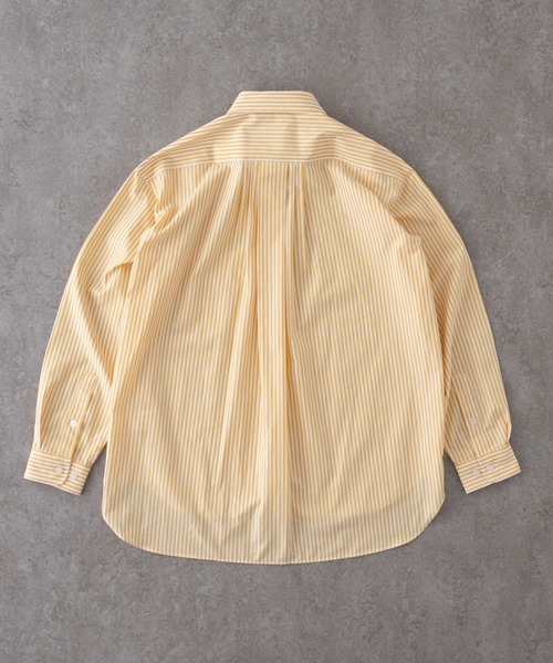 BRICK & SONS（ブリックアンドサンズ）の「リラックスバックプリーツシャツ＜イエローストライプ＞（シャツ/ブラウス・メンズ・イエロー・XS/S/M/L）」の2枚目の写真
