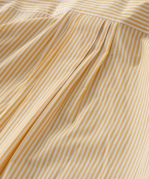 BRICK & SONS（ブリックアンドサンズ）の「リラックスバックプリーツシャツ＜イエローストライプ＞（シャツ/ブラウス・メンズ・イエロー・XS/S/M/L）」の4枚目の写真