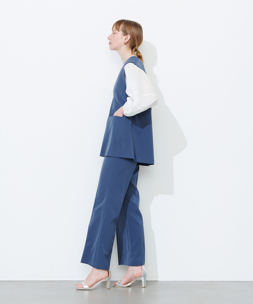 ダブルクロス　ロングベスト STYLE DELI（スタイルデリ）の「【LUXE】ダブルクロスロングベスト