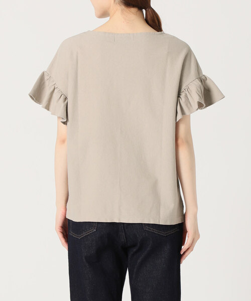 SLOBE IENA(スローブイエナ)の「《追加》20/-天竺フリルプルオーバー(Tシャツ/カットソー・レディース・ブラック/ホワイト/ベージュ系その他・FREE)」の7枚目の写真