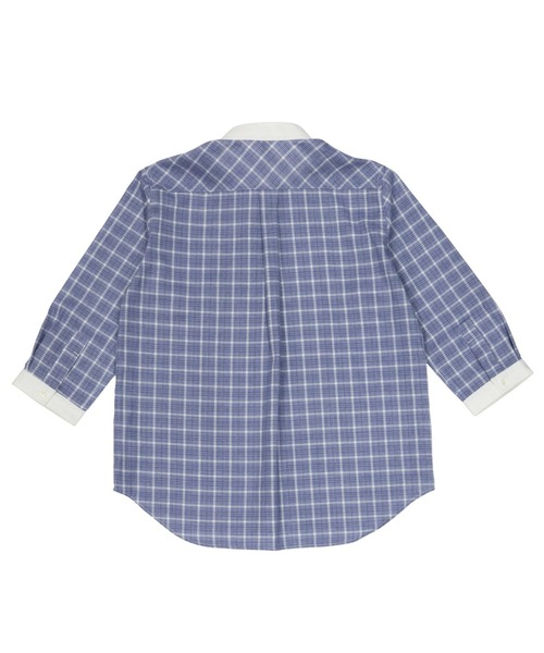 Pitta Re:)（ピッタリ）の「【Pitta Re:)】ふわっとガーゼシャツ 七分袖 綿100% レディースカジュアルシャツ（シャツ/ブラウス・レディース・ブルー・S/M/L/LL）」の2枚目の写真