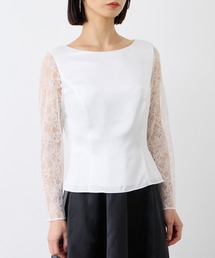 AIMER（エメ）の「レース袖×サテン長袖ブラウス（シャツ/ブラウス