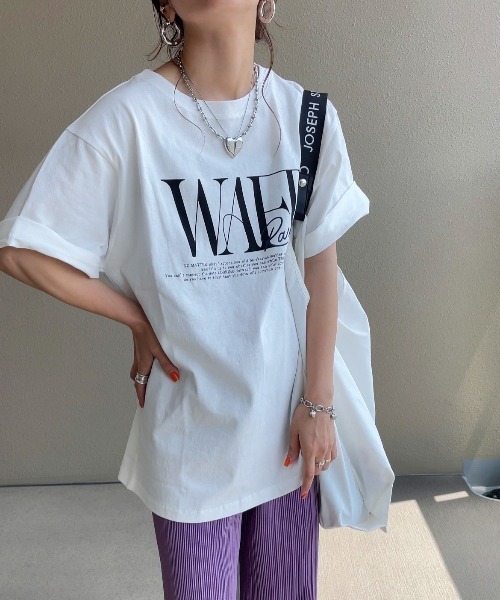 feepur by saya(フェピュールバイサヤ)の「配色ニュアンスロゴTee(Tシャツ/カットソー・レディース・ブルー/オフホワイト/ブラック/ピンク・MEDIUM)」の9枚目の写真