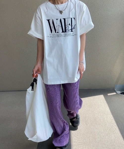 feepur by saya(フェピュールバイサヤ)の「配色ニュアンスロゴTee(Tシャツ/カットソー・レディース・ブルー/オフホワイト/ブラック/ピンク・MEDIUM)」の11枚目の写真