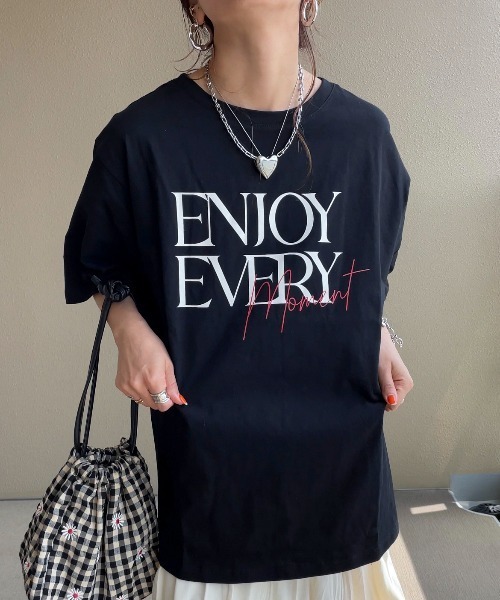feepur by saya(フェピュールバイサヤ)の「配色ニュアンスロゴTee(Tシャツ/カットソー・レディース・ブルー/オフホワイト/ブラック/ピンク・MEDIUM)」の18枚目の写真
