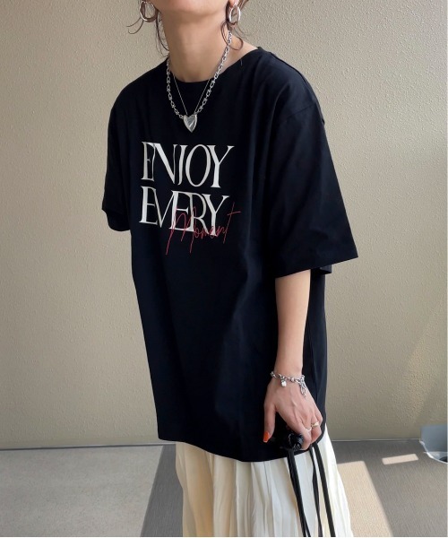 feepur by saya(フェピュールバイサヤ)の「配色ニュアンスロゴTee(Tシャツ/カットソー・レディース・ブルー/オフホワイト/ブラック/ピンク・MEDIUM)」の19枚目の写真