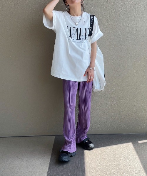 feepur by saya(フェピュールバイサヤ)の「配色ニュアンスロゴTee(Tシャツ/カットソー・レディース・ブルー/オフホワイト/ブラック/ピンク・MEDIUM)」の7枚目の写真