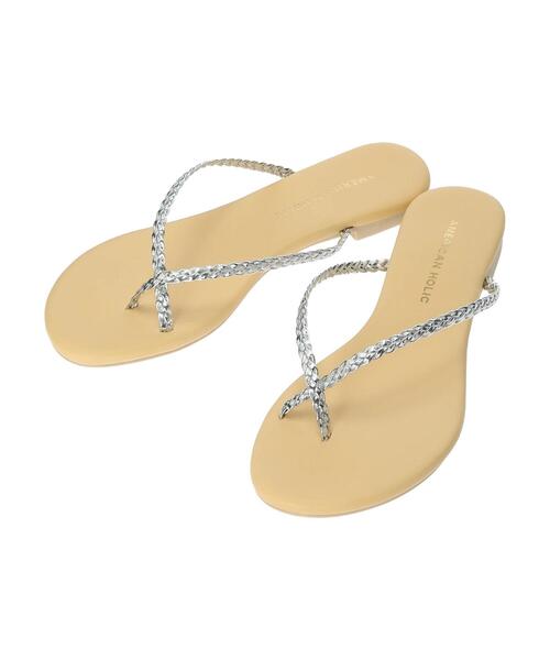 AMERICAN HOLIC（アメリカンホリック）の「編み込みトングサンダル（サンダル・レディース・シルバー・S/M/L）」の6枚目の写真