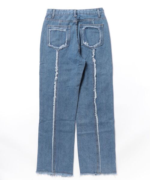 CLEA(クレア)の「フリンジライン ストレートデニムパンツ(デニムパンツ・レディース・ブルー/ライトブルー・M/L)」の13枚目の写真