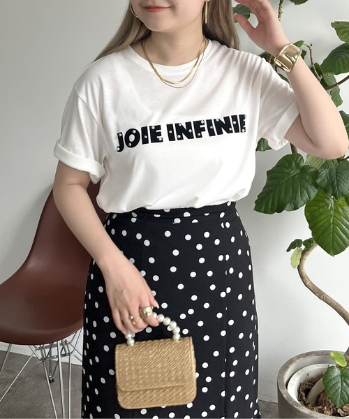 prose verse(プロズヴェール)の「パール付きブロックロゴTシャツ(Tシャツ/カットソー・レディース・チャコール/オフホワイト・MEDIUM)」の3枚目の写真