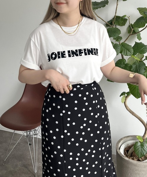 prose verse(プロズヴェール)の「パール付きブロックロゴTシャツ(Tシャツ/カットソー・レディース・チャコール/オフホワイト・MEDIUM)」の4枚目の写真