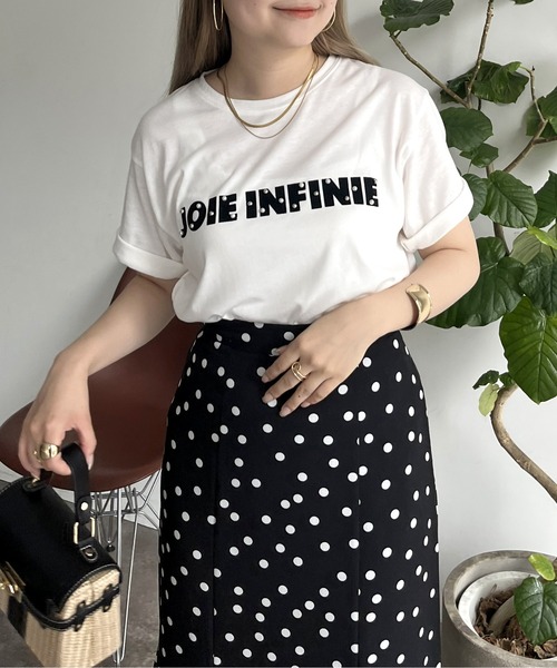 prose verse(プロズヴェール)の「パール付きブロックロゴTシャツ(Tシャツ/カットソー・レディース・チャコール/オフホワイト・MEDIUM)」の7枚目の写真