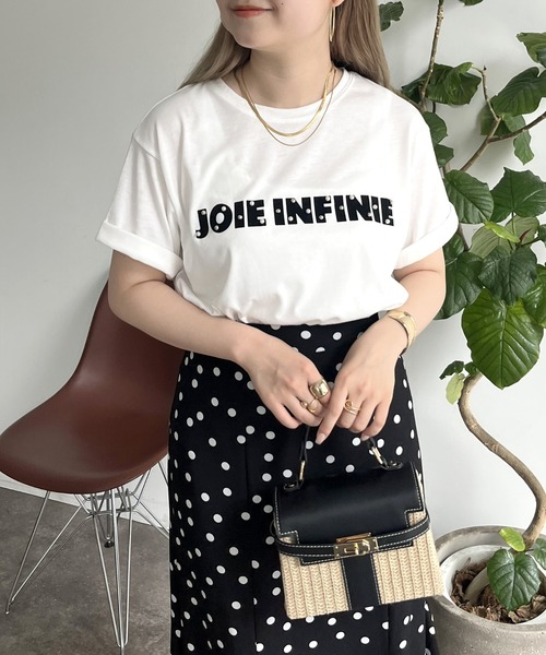 prose verse(プロズヴェール)の「パール付きブロックロゴTシャツ(Tシャツ/カットソー・レディース・チャコール/オフホワイト・MEDIUM)」の9枚目の写真