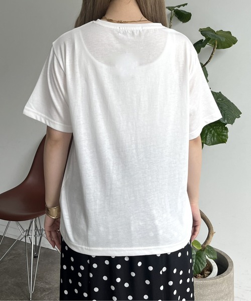 prose verse(プロズヴェール)の「パール付きブロックロゴTシャツ(Tシャツ/カットソー・レディース・チャコール/オフホワイト・MEDIUM)」の17枚目の写真