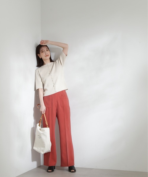 N.(N. Natural Beauty Basic)(エヌエヌナチュラルビューティーベーシック)の「【S Size Line】◆フロントポケットセミフレアパンツ(スラックス・レディース・グレー/レッド・SMALL/MEDIUM)」の7枚目の写真