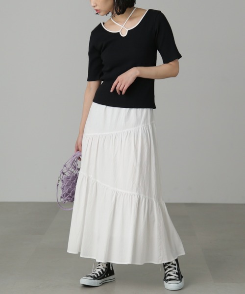 FREE'S MART（フリーズマート）の「◆ホルターネック半袖カットソー（Tシャツ/カットソー・レディース・ホワイト系その他/ブルー/ブラック・FREE）」の10枚目の写真