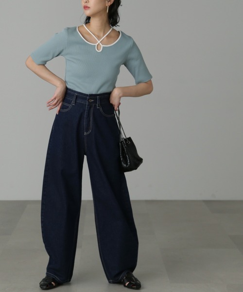 FREE'S MART（フリーズマート）の「◆ホルターネック半袖カットソー（Tシャツ/カットソー・レディース・ホワイト系その他/ブルー/ブラック・FREE）」の17枚目の写真