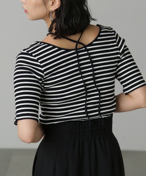 FREE'S MART（フリーズマート）の「◆ホルターネック半袖カットソー（Tシャツ/カットソー・レディース・ホワイト系その他/ブルー/ブラック・FREE）」の20枚目の写真