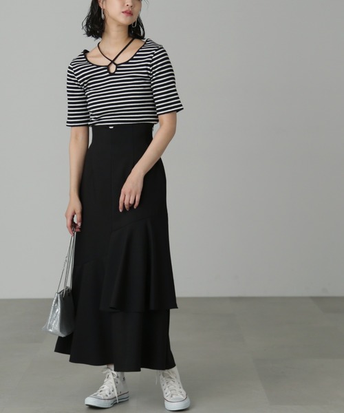 FREE'S MART（フリーズマート）の「◆ホルターネック半袖カットソー（Tシャツ/カットソー・レディース・ホワイト系その他/ブルー/ブラック・FREE）」の21枚目の写真