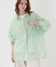 JACQUARD EMBROIDERED SHEER SHIRT / ジャガード刺繍シアーシャツ