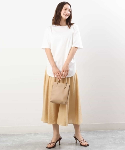 MK MICHEL KLEIN（エムケーミッシェルクラン）の「ボリュームフレアスカート/洗える（スカート・レディース・ライトイエロー/ブルーグレー/ベージュ・38）」の7枚目の写真