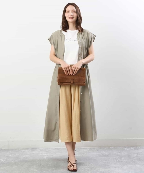 MK MICHEL KLEIN（エムケーミッシェルクラン）の「ボリュームフレアスカート/洗える（スカート・レディース・ライトイエロー/ブルーグレー/ベージュ・38）」の8枚目の写真