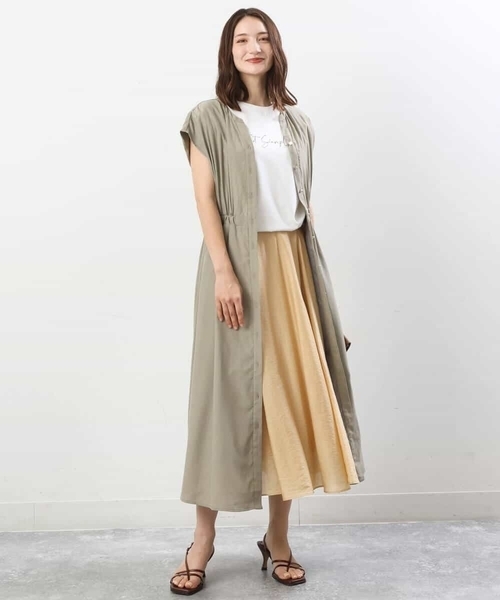 MK MICHEL KLEIN（エムケーミッシェルクラン）の「ボリュームフレアスカート/洗える（スカート・レディース・ライトイエロー/ブルーグレー/ベージュ・38）」の11枚目の写真