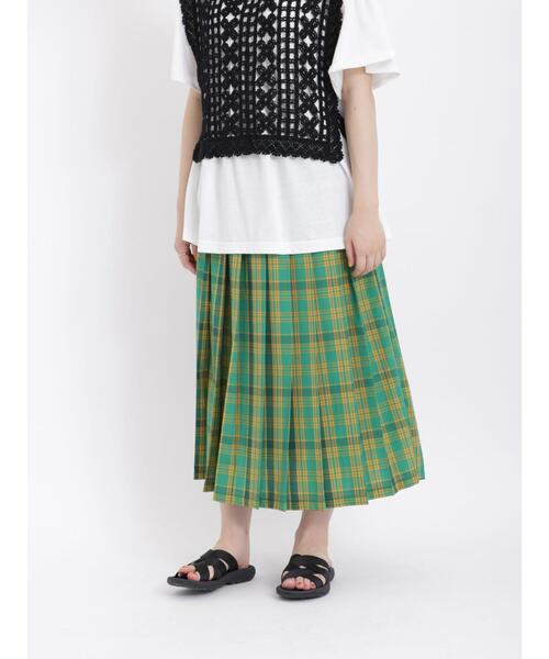 Samansa Mos2(サマンサ モスモス)の「柄アソートプリーツスカート(スカート・レディース・オフホワイト/レッド/グリーン/ベージュ/モカ・F)」の4枚目の写真