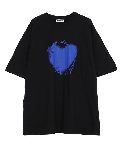 Figments（フィグメンツ）の「HeartビッグTシャツ（Tシャツ/カットソー・レディース・ブラック/スミクロ・FREE）」の19枚目の写真