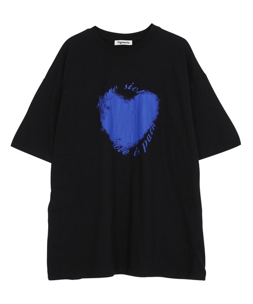 Figments（フィグメンツ）の「HeartビッグTシャツ（Tシャツ/カットソー・レディース・ブラック/スミクロ・FREE）」の8枚目の写真