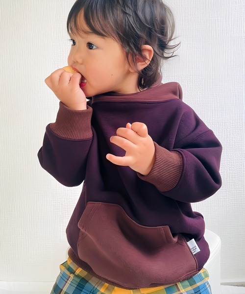 MAKE YOUR DAY(メイクユアデイ)の「ハイネック無地裏シャギートレーナー■80~140cm(スウェット・キッズ・グレー/カーキ/ワインレッド・130/120/90/100/140/110/80)」の20枚目の写真