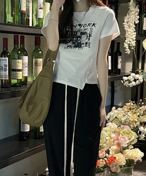gossip!ロサンゼルス(ゴシップロサンゼルス)の「デザインショート丈 Tシャツ(Tシャツ/カットソー・レディース・ブラック/ホワイト/グレー・L/M)」の6枚目の写真