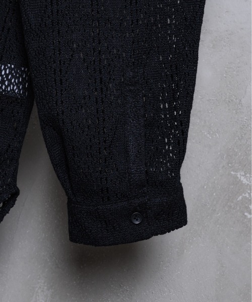 KUUUPY(クーピー)の「Lace Sheer Regular Collar Shirts - レースシアーレギュラーカラーシャツ(シャツ/ブラウス・メンズ・チャコールグレー/ブラック/ブルー・LARGE/MEDIUM/SMALL)」の8枚目の写真