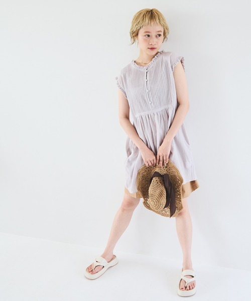 Crisp（クリスプ）の「フリルタックチュニック（チュニック・レディース・ライトグレー/ホワイト・FREE）」の8枚目の写真