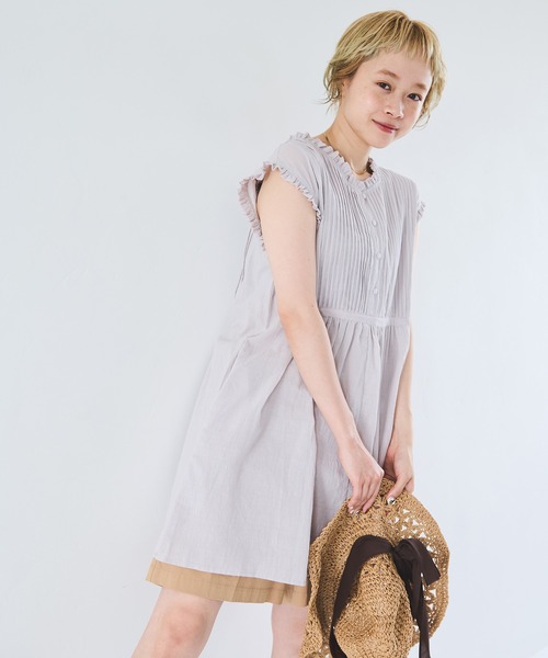 Crisp（クリスプ）の「フリルタックチュニック（チュニック・レディース・ライトグレー/ホワイト・FREE）」の16枚目の写真