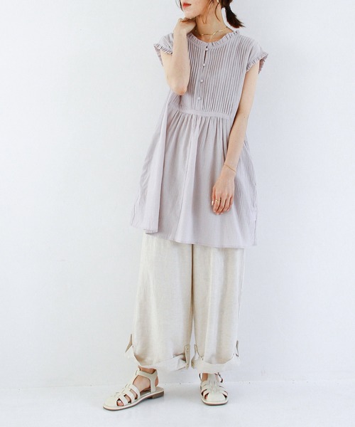 Crisp（クリスプ）の「フリルタックチュニック（チュニック・レディース・ライトグレー/ホワイト・FREE）」の17枚目の写真