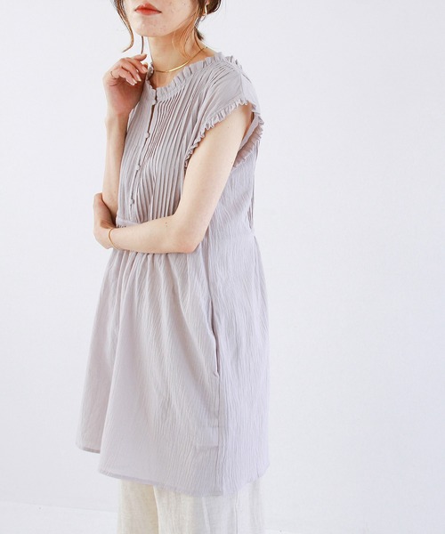 Crisp（クリスプ）の「フリルタックチュニック（チュニック・レディース・ライトグレー/ホワイト・FREE）」の22枚目の写真