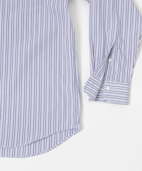 THOMAS MASON（トーマス メイソン）の「トーマスメイソンバンドカラーオーバーシャツ（シャツ/ブラウス・メンズ・ホワイト/ロイヤルブルー/ストライプ/ブラック・LARGE/X-LARGE/MEDIUM）」の6枚目の写真