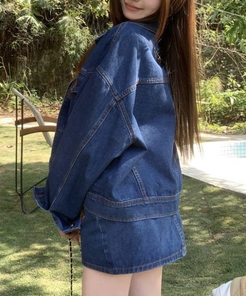 FREE STYLISTS（フリー スタイリスト）の「YUGA_YGMC 　デニム ルーズシルエット ジャケット（デニムジャケット・レディース・インディゴブルー・FREE）」の4枚目の写真