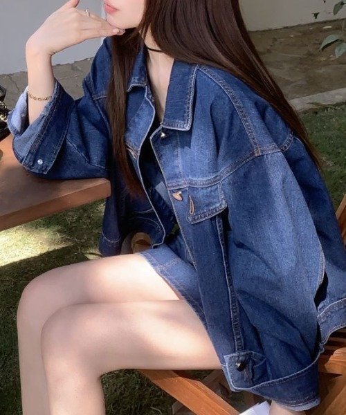 FREE STYLISTS（フリー スタイリスト）の「YUGA_YGMC 　デニム ルーズシルエット ジャケット（デニムジャケット・レディース・インディゴブルー・FREE）」の5枚目の写真