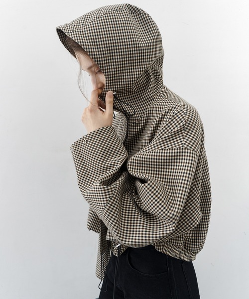 tageechita（タジチタ）の「【tageechita】チェック柄フード付きジップ