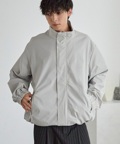 MONO-MART（モノマート）の「ナイロンオーバートラックジップブルゾン ショートモッズコート（モッズコート・メンズ・チャコールグレー/ブラック/カーキ/アイボリー/ダークブラウン/ネイビー/ライトグレー/モカ・M/L/S）」の4枚目の写真