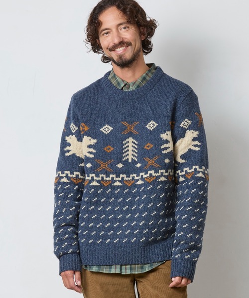 LL.Bean カタディンロゴ ウールセーター　XL エル・エル・ビーン・クラシック・ラグ・ウール・セーター、クルー