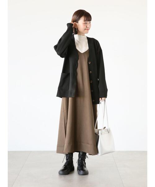 Lugnoncure(ルノンキュール)の「ノットキャミワンピース(ワンピース・レディース・ブラック/ベージュ/カーキ・F)」の6枚目の写真