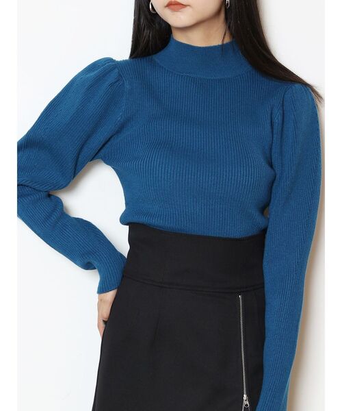 MURUA（ムルーア）の「ボリュームスリーブニットトップス（ニット/セーター・レディース・ブルー/アイボリー/ブラック・FREE）」の3枚目の写真