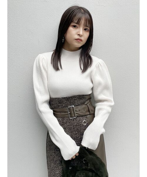 MURUA（ムルーア）の「ボリュームスリーブニットトップス（ニット/セーター・レディース・ブルー/アイボリー/ブラック・FREE）」の20枚目の写真