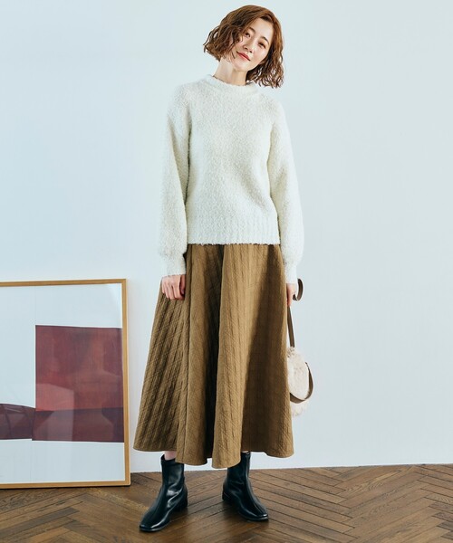 grove（グローブ）の「◆1枚で華やか見え！ラメブークレーニット（ニット/セーター・レディース・ライトブルー/ライトグレー/オフホワイト・02/03/04/01/05）」の20枚目の写真