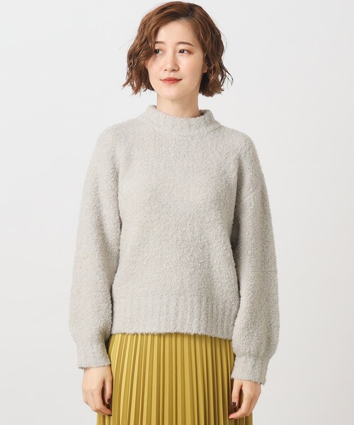 grove（グローブ）の「◆1枚で華やか見え！ラメブークレーニット（ニット/セーター・レディース・ライトブルー/ライトグレー/オフホワイト・02/03/04/01/05）」の7枚目の写真