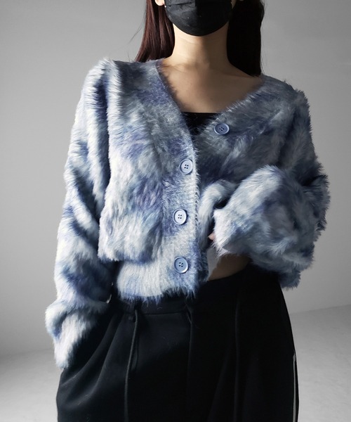 me+em select(ミームセレクト)の「【 2color 】レオパードマーブルシャギーニットカーディガン / reopard marble knit shaggy cardigan(カーディガン/ボレロ・レディース・ピンク/ブルーグレー・FREE)」の15枚目の写真